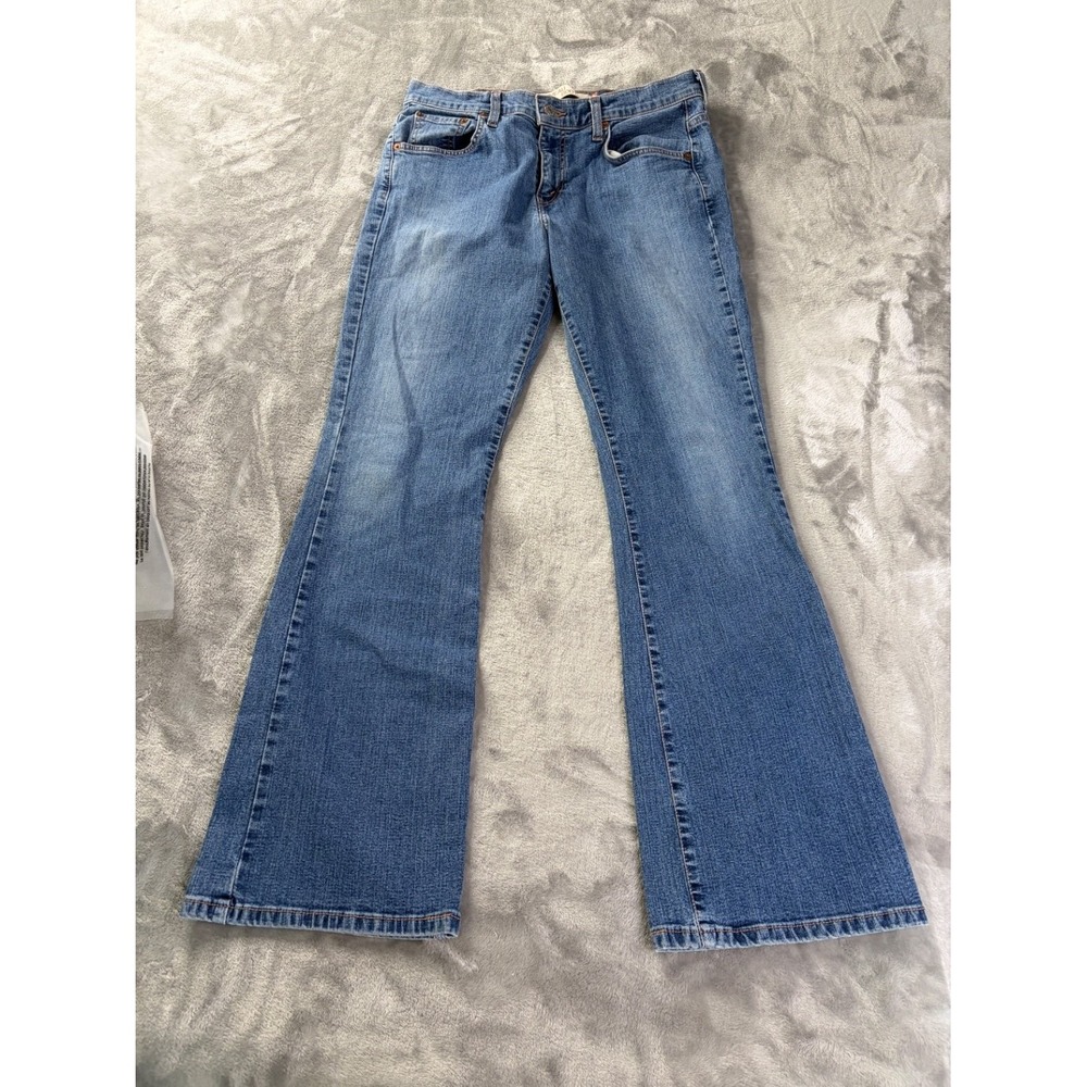 Vintage Levi's Nouveau 513 Boot Cut Blue Jeans 32x31 Wide Leg Stretch Denim